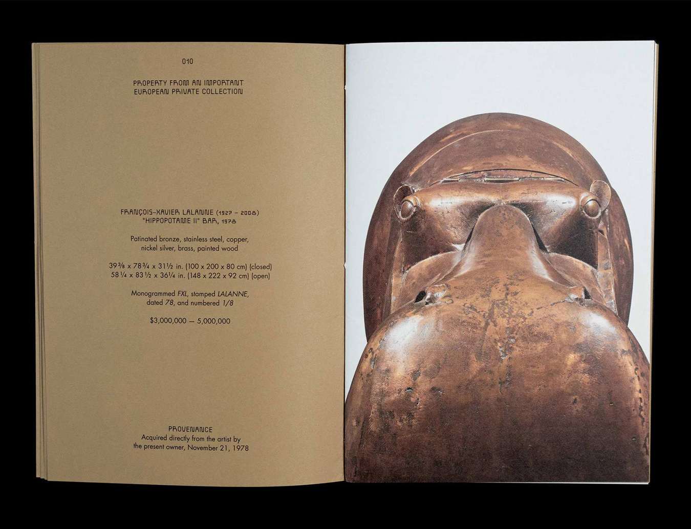 Christie’s, Lalannes: Hippopotame II